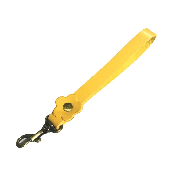 Genuine Leather Bag Flower Wrist Strap