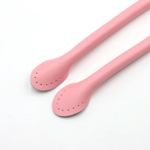 Genuine Leather Round Strap Ear Tab 50 cms Mid Pink