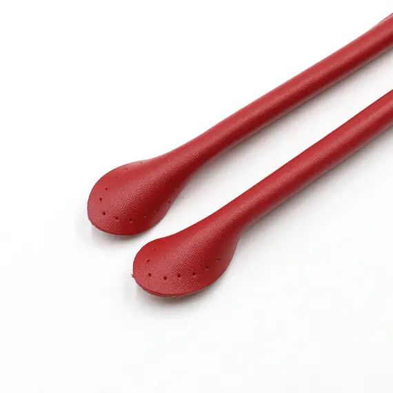 Genuine Leather Round Strap Ear Tab 50 cms Red