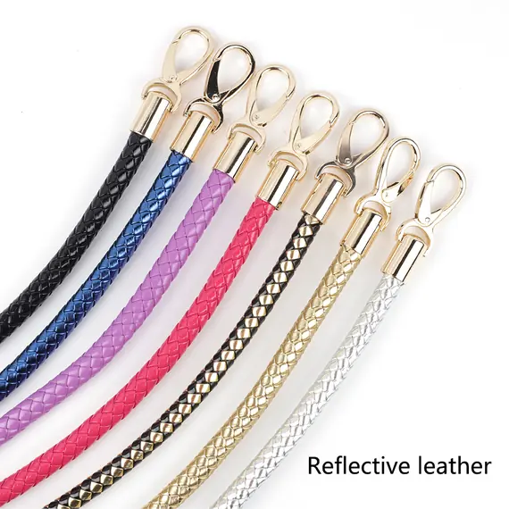 Round PU Leather Braided Bag Handles 60 cms Multiple Colours Available