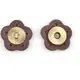 Genuine Leather Flower Magnetic Clasps x 1 Set - Light Coffee