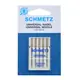 Schmetz 75/11 Machine Needle Universal - Packet of 5 Needles -  Needles Sized 75/11 and 80/12 are for Light Weight fabric like cotton voille, silk, synthetics, spandex and lycra
