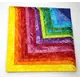 Rainbow 40 x 10" Fabric Squares AKA Layer Cake 
by Batiks Australia - Image of the Precut Fabric Selection