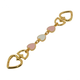 Heart Bag Handle Extenders Pink and White Hearts and Gold Colour Metal 17cm Long