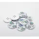White Blue, Black Floral Button 30 mm D26