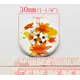 White with Autumn Leaves Button 30 mm D22