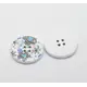 White Blue, Black Floral Button 30 mm D26