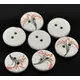 White with Orange Flowers Button D07