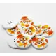 White with Autumn Leaves Button 30 mm D22