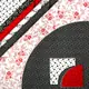 Drunkards Path Pre Cut Kit - Red Black and White