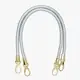 Round PU Leather Braided Bag Handles 60 cms Silver